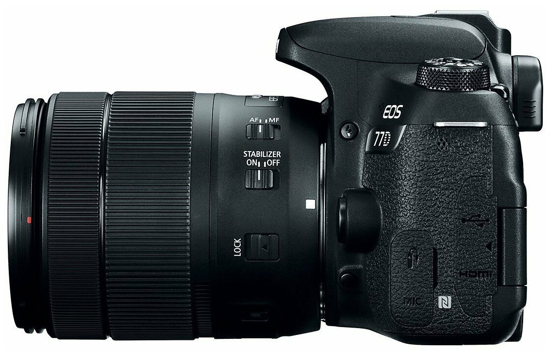 Фотоаппарат Canon EOS 77D Kit EF-S 18-55mm f/4-5.6 IS STM, черный — фото 1