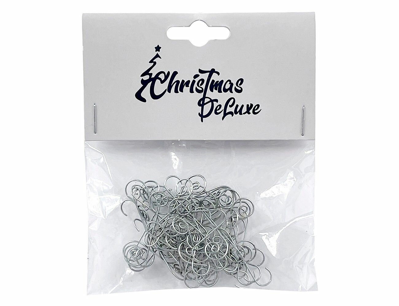 Крючки рицо для ёлочных игрушек и украшений  металл  серебряные  50 шт  Christmas Deluxe 86785 deluxe