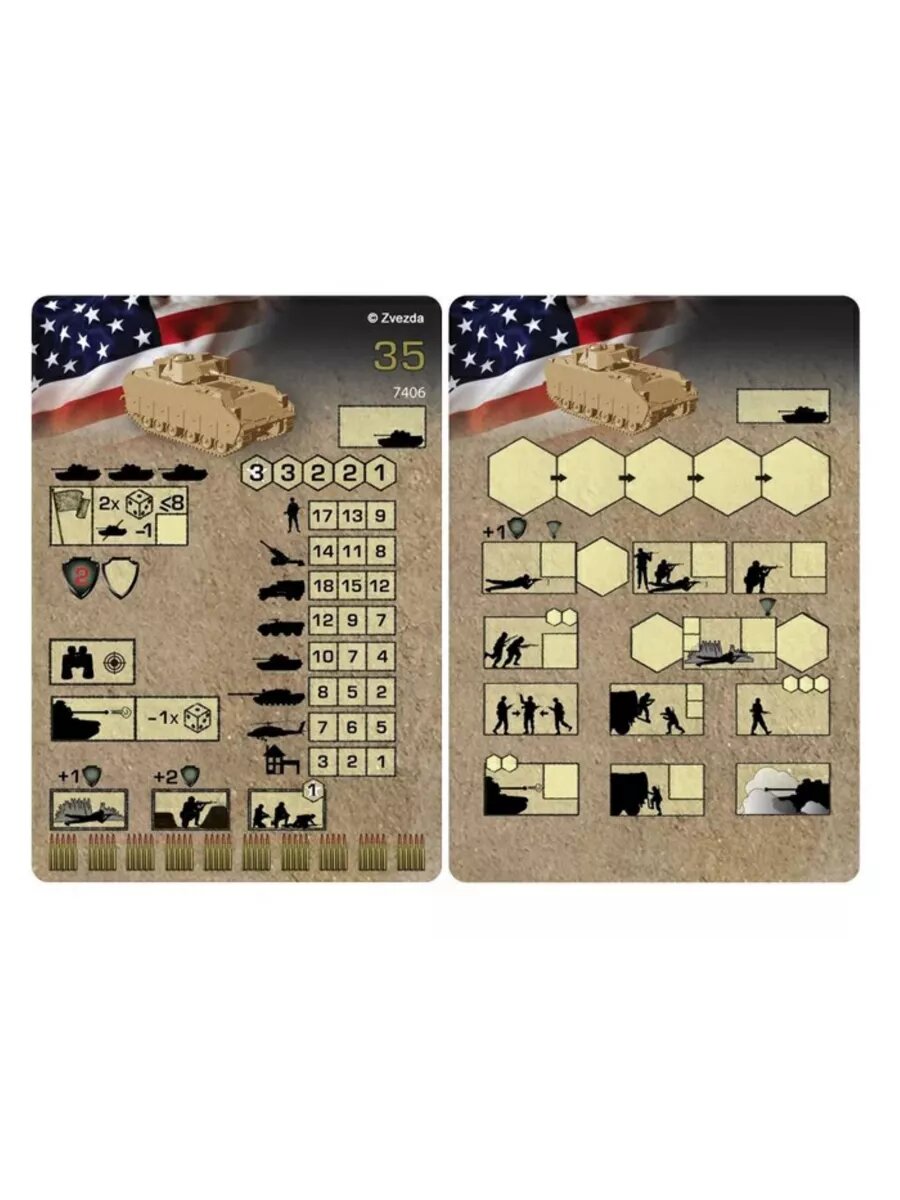 Американская БМП Бредли ZVEZDA 15 деталей, масштаб 1:100, сборная модель — фото 1