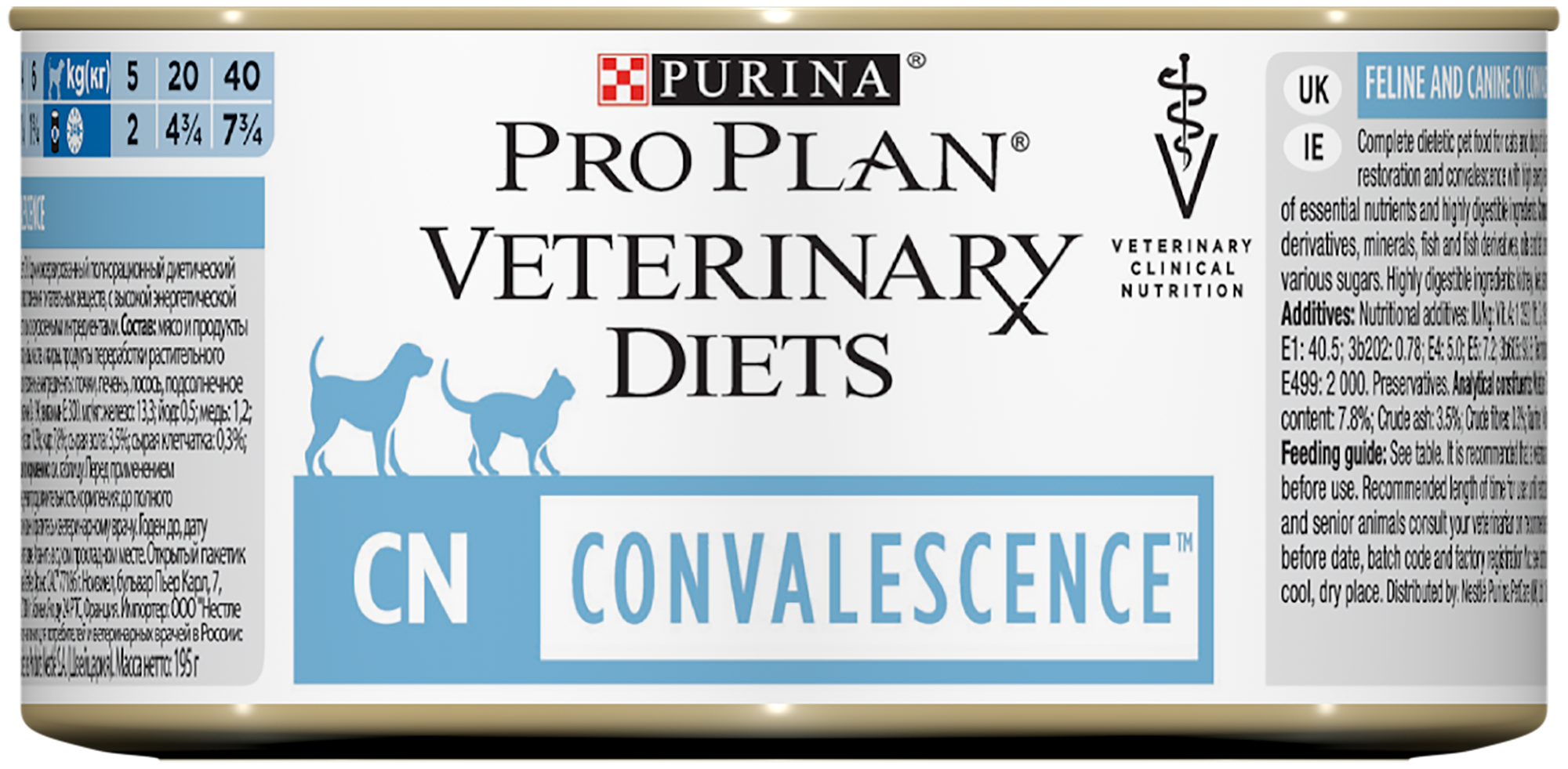 Влажный корм для собак и кошек Pro Plan Veterinary Diets CN Convalescence, в период восстановления после операции 1 уп. х 12 шт. х 195 г