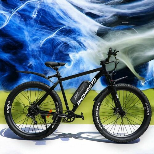 Электровелосипед RICHIESTO 29 Алюминиевая рама 205 полуфэтбайк горный городской дорожный Взрослый Туристический чёрный 132000₽