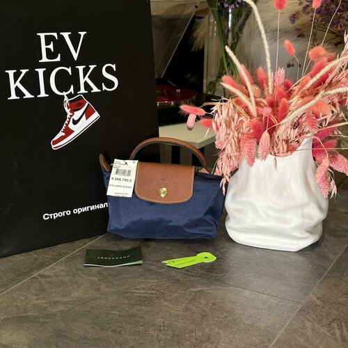 фото Сумка кросс-боди longchamp, фактура гладкая, темно-синий