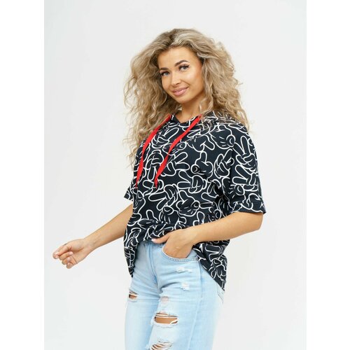 фото Футболка lovetex.store, размер 46, черный