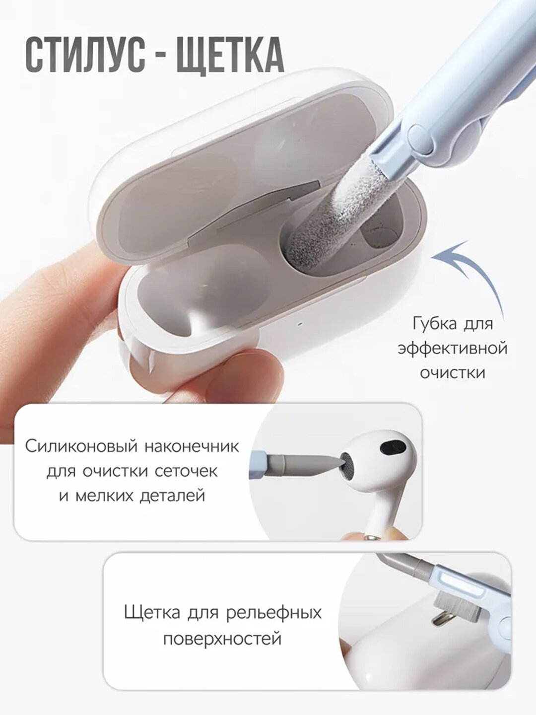 Набор для чистки гаджетов, 7 в 1, для телефонов, наушников, планшетов, клавиатуры / Расходные материалы для электроники — фото 1