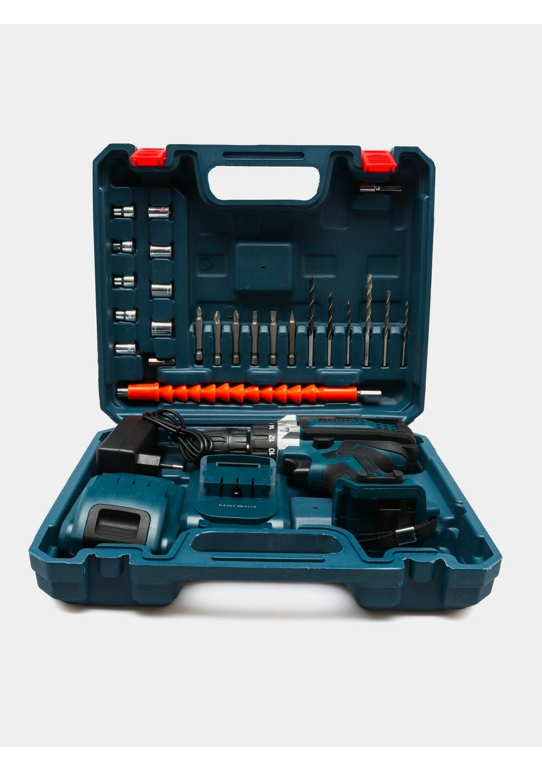 Ударный шуруповерт с набором 24 предмета, быстрозажимной патрон, 48В, кейс