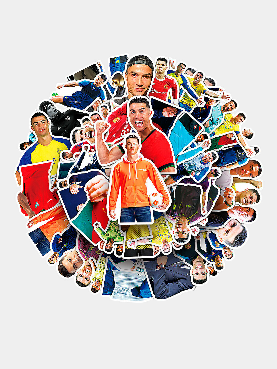 Наклейки для декора, телефона, ноутбука набор 50 шт, более 15 видов, C.RONALDO