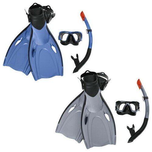 Набор для подводного плавания от 14 лет Black Sea@Fin Set: маска, трубка, ласты (разм. 43-48) Bestway (25045) маска для плавания indigo sea