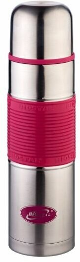 Biostal Термос для напитков BIOSTAL NB-750P-R с кнопкой (0,75л, красная резиновая вставка)