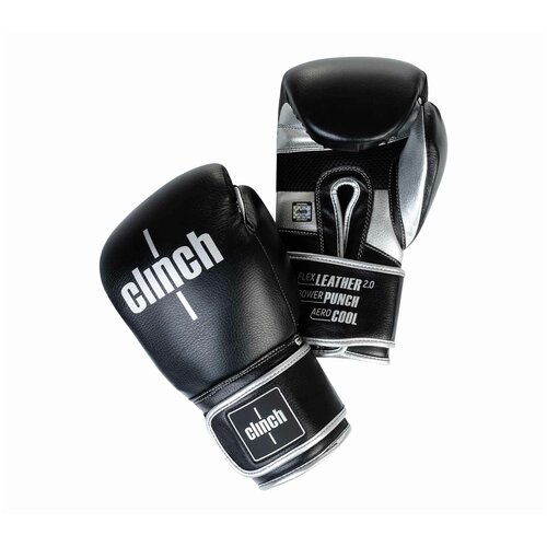 фото Перчатки боксерские clinch punch 2.0 черно-серебристые, 14 ун