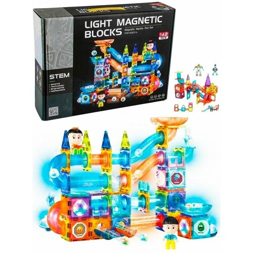 светящийся магнитный конструктор light magnetic blocks 2300 49 деталей Светящийся магнитный конструктор Light Magnetic Blocks №2305 142 деталей