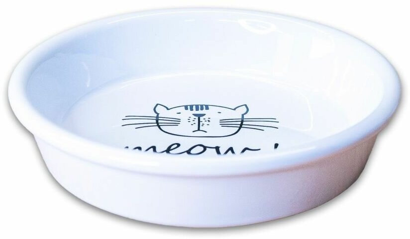 КерамикАрт миска керамическая для кошек MEOW! 200 мл, сиреневая (32004) - фотография № 5