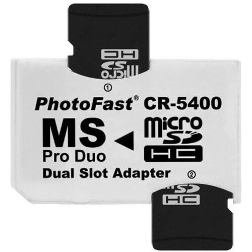 Адаптер двух карт micro SD (microsd) в Memory Stick MS Pro Duo для Sony PSP, белый