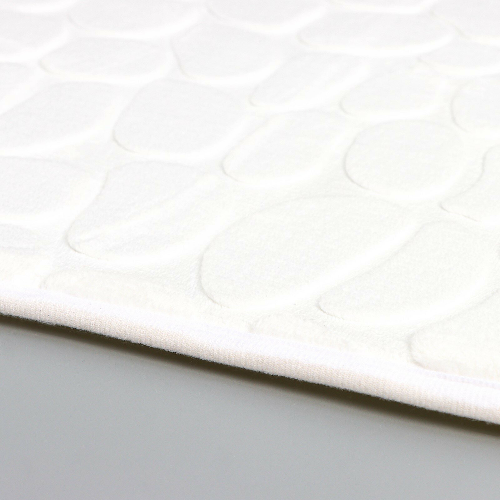 Набор ковриков для ванной и туалета Доляна «Галька», 2 шт: 39×50, 50×80 см, цвет белый (1шт.) - фотография № 9