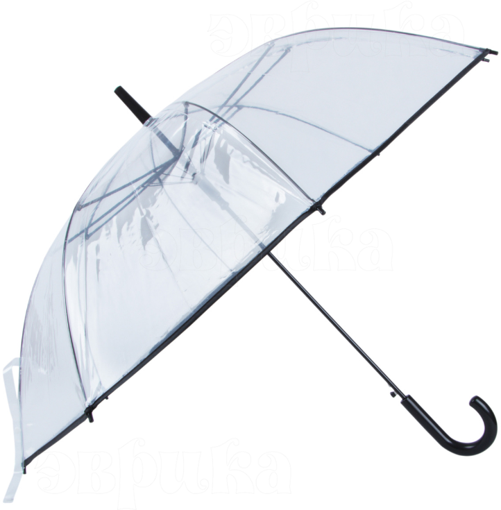 Зонт-трость ЭВРИКА подарки и удивительные вещи 8 спиц полуавтомат, женский, мужской, прозрачный