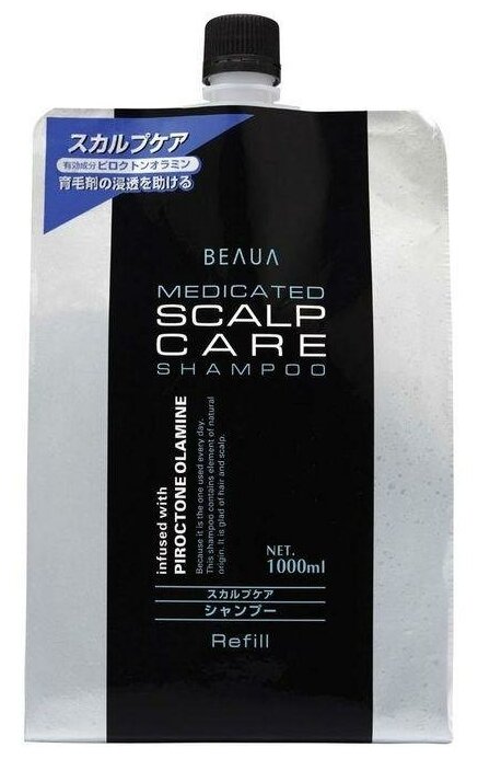 Шампунь для лечения кожи головы Beaua 1000 мл ( зап/уп) (kumano cosmetics)