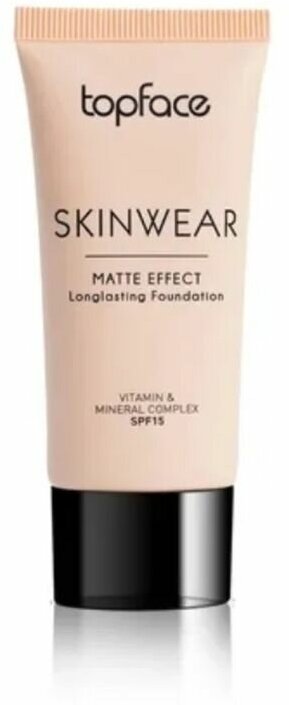 Topface Тональный крем SkinWear Matte Longlasting Foundation SPF15 PT468, тон 002 светло-розовый