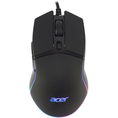 Мышь Acer, мышь игровая, мышь оптическая, мышь проводная, USB, мышь 6400 dpi, ускорение 20 G, мышь черного цвета