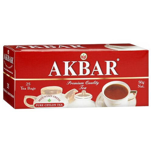 Чай черный Akbar Premium цейлонский в пакетиках, классический, натуральный, травы, 100 пак.