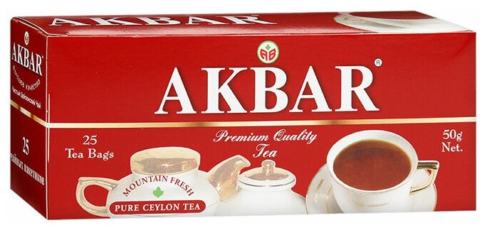 Чай черный Akbar Mountain Fresh, в пакетиках, 2 г × 25 шт. - фотография № 1