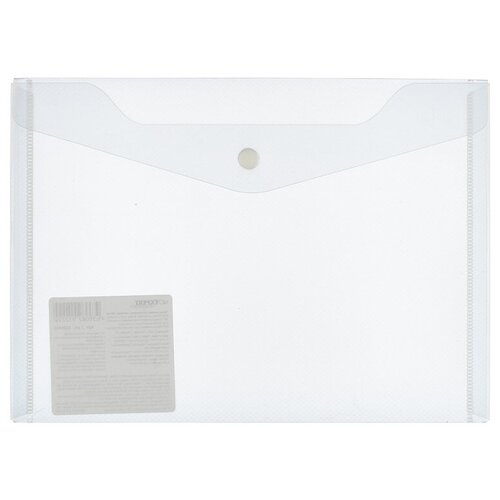 Папка-конверт с кнопкой 180 мкр. диагональ, прозрачный Classic А5 