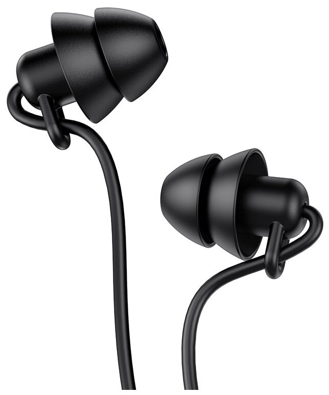 Наушники M81 Imperceptible universal sleeping earphone, HOCO, вакуумные с микрофоном, черные