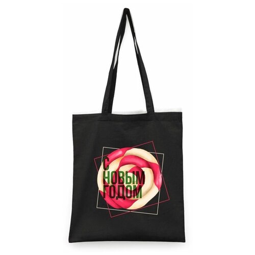 фото Сумка-шоппер унисекс каждому своё "новый год/кролик/рождество" белая