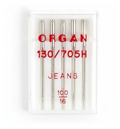 Иглы ORGAN джинсовые №100 для БШМ уп.5 игл
