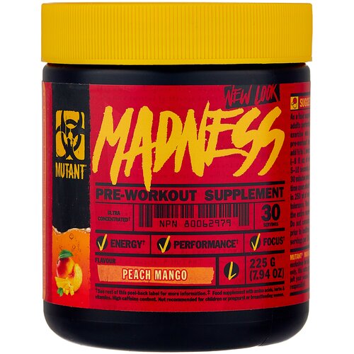 Предтренировочный комплекс Mutant Madness peach mango 225 г 1 шт.