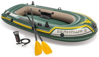 Надувная лодка Intex Seahawk-2 Set (68347) зеленый