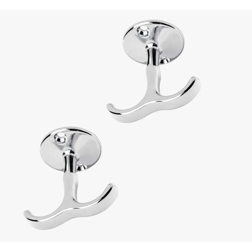 Крючок двухрожковый 4027. SC матовый хром (комплект 2 шт.)