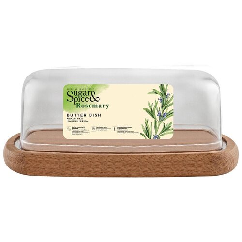 Масленка Sugar&Spice Rosemary, деревянная, 18 х 9,5 х 6,5 см