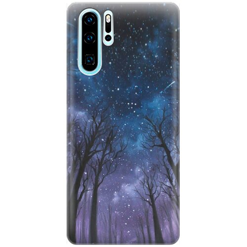 фото Ультратонкий силиконовый чехол-накладка для huawei p30 pro с принтом "ночной лес" gosso