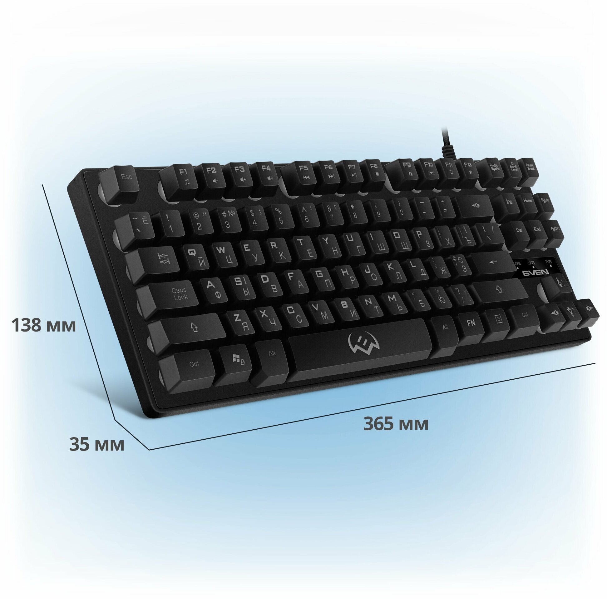 Игровая клавиатура KB-G7400 (87кл, 12 Fn функций, подсветка)