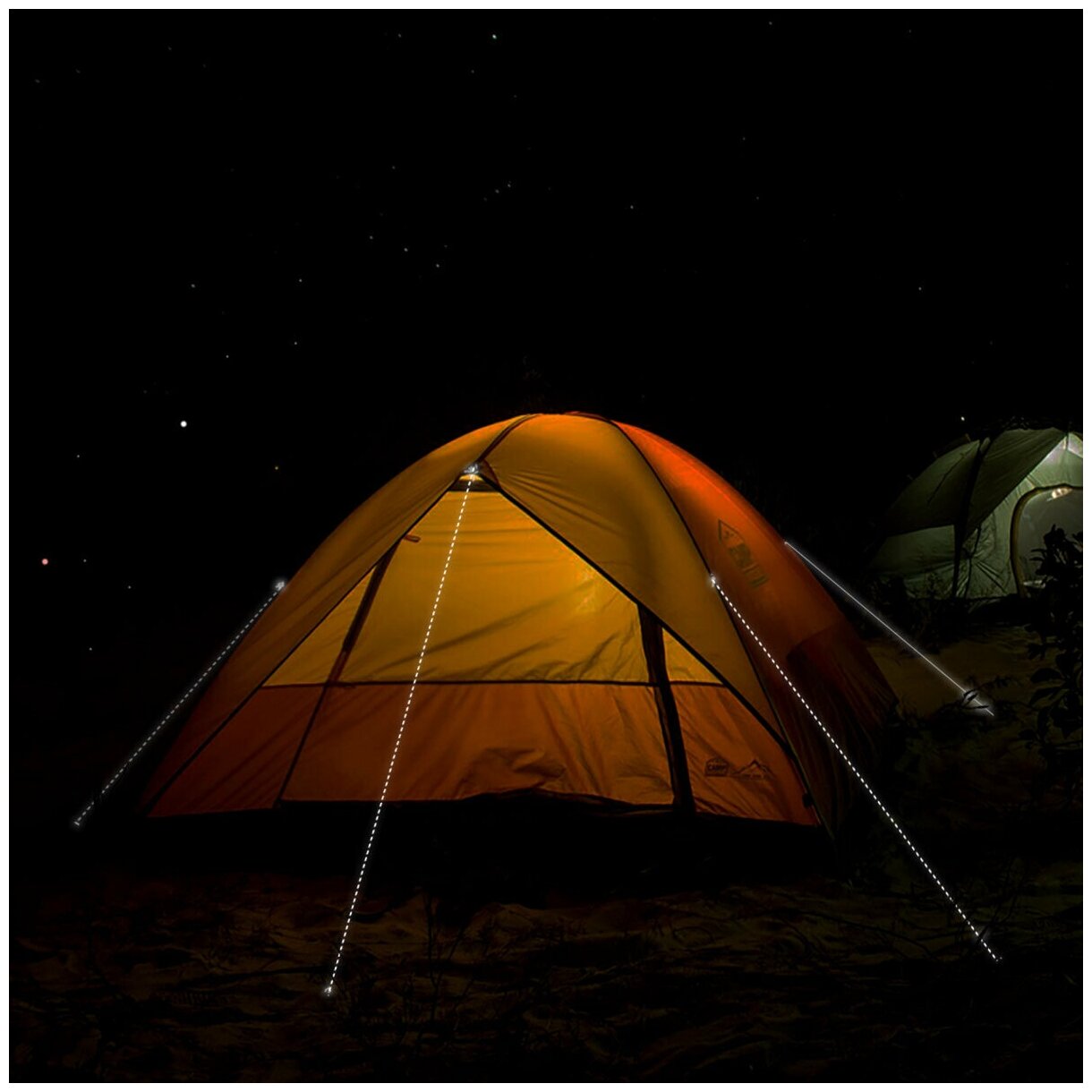 Светоотражающий шнур (светящаяся веревка, оттяжки для палатки) синий (3.5мм, 20м)