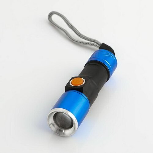 фото Фонарь ручной аккумуляторный 3 вт, 800 мач, xpe, zoom, 3 режима, 10.3 x 2.5 см сима-лэнд