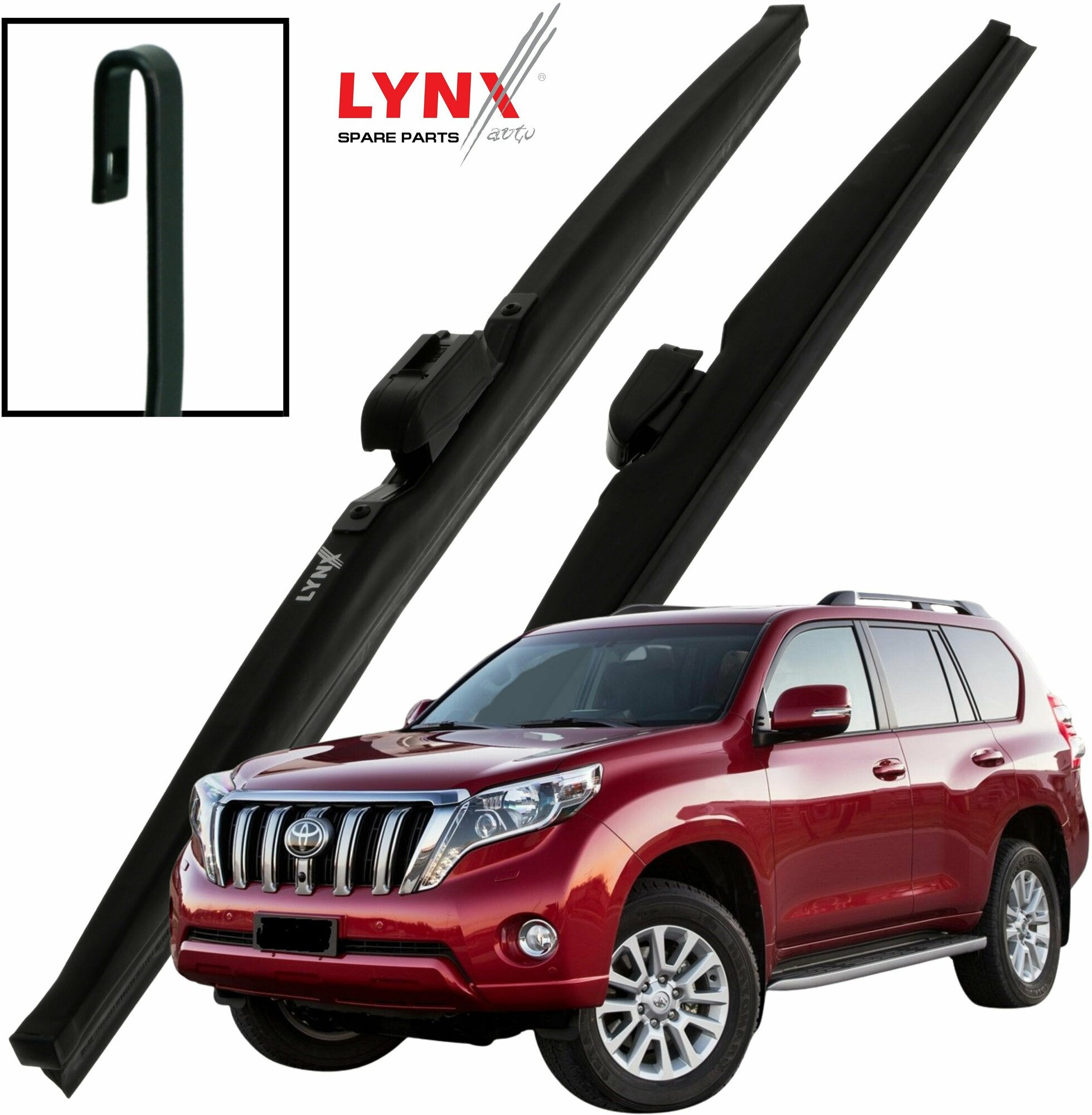 Дворники Toyota Land Cruiser Prado (4) J150 Тойота Ленд Крузер Прадо рест 2013 2014 2015 2016 2017 Щетки стеклоочистителя зимние 650мм-500мм к-т 2шт