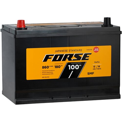 Автомобильный аккумулятор Forse asia, 6СТ-100VL (1), 125D31R