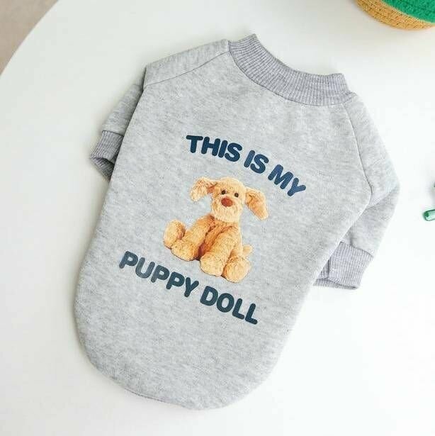 Толстовка для собак мелких пород "Puppy Doll" цвет серый, XL (35 см) - фотография № 3