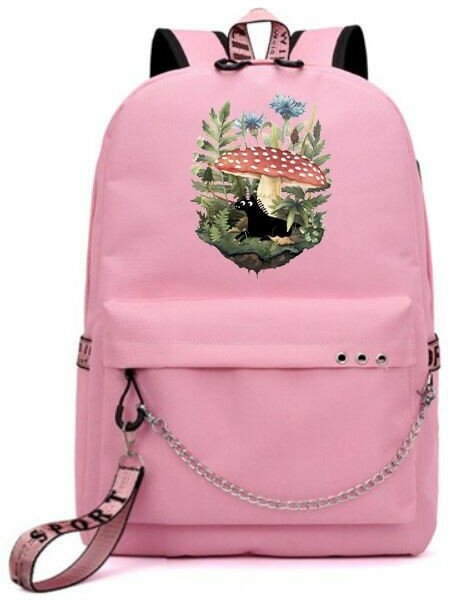 Рюкзак с Единорогом (Unicorn) розовый с цепью №1