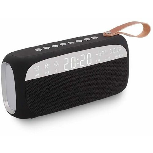 Колонка HY28 черный BluetoothHands FreeUSBFMMicroSDLEDAlarm clockClock 213100₽