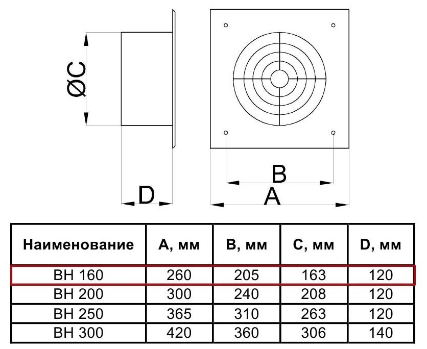 Осевой вентилятор низкого давления ВанВент ВН 160 К d160 - фотография № 3