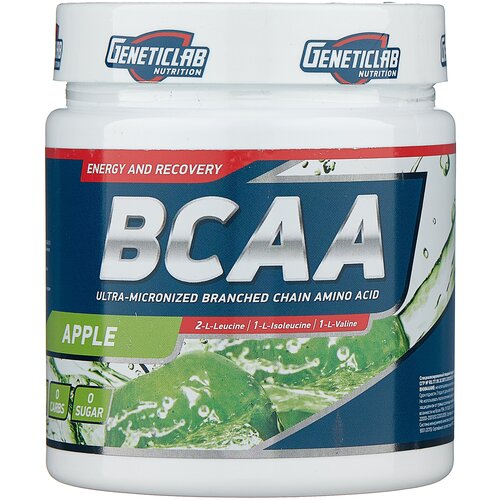 Аминокислотный комплекс Geneticlab Nutrition BCAA 2:1:1, яблоко, 250 гр. bcaa geneticlab nutrition bcaa pro яблоко 250 гр