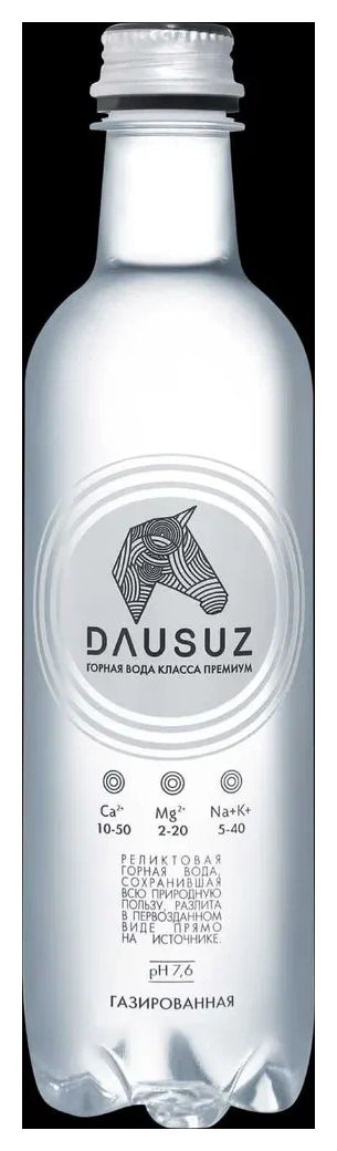 Вода минеральная питьевая Dausuz (Даусуз), газированная, 12 шт по 0,5 л, ПЭТ