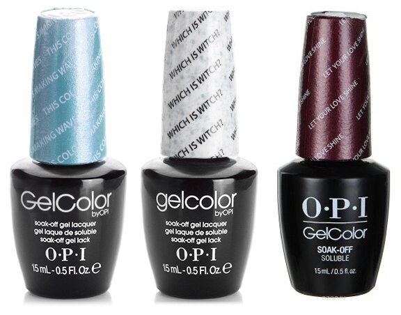 Гель-лак OPI GELCOLOR, Комплект 3 цвета.(1. This Color's Making Waves (Hawaii) 2. Which Is Witch 3. Let your love shine) Объем 15 мл.