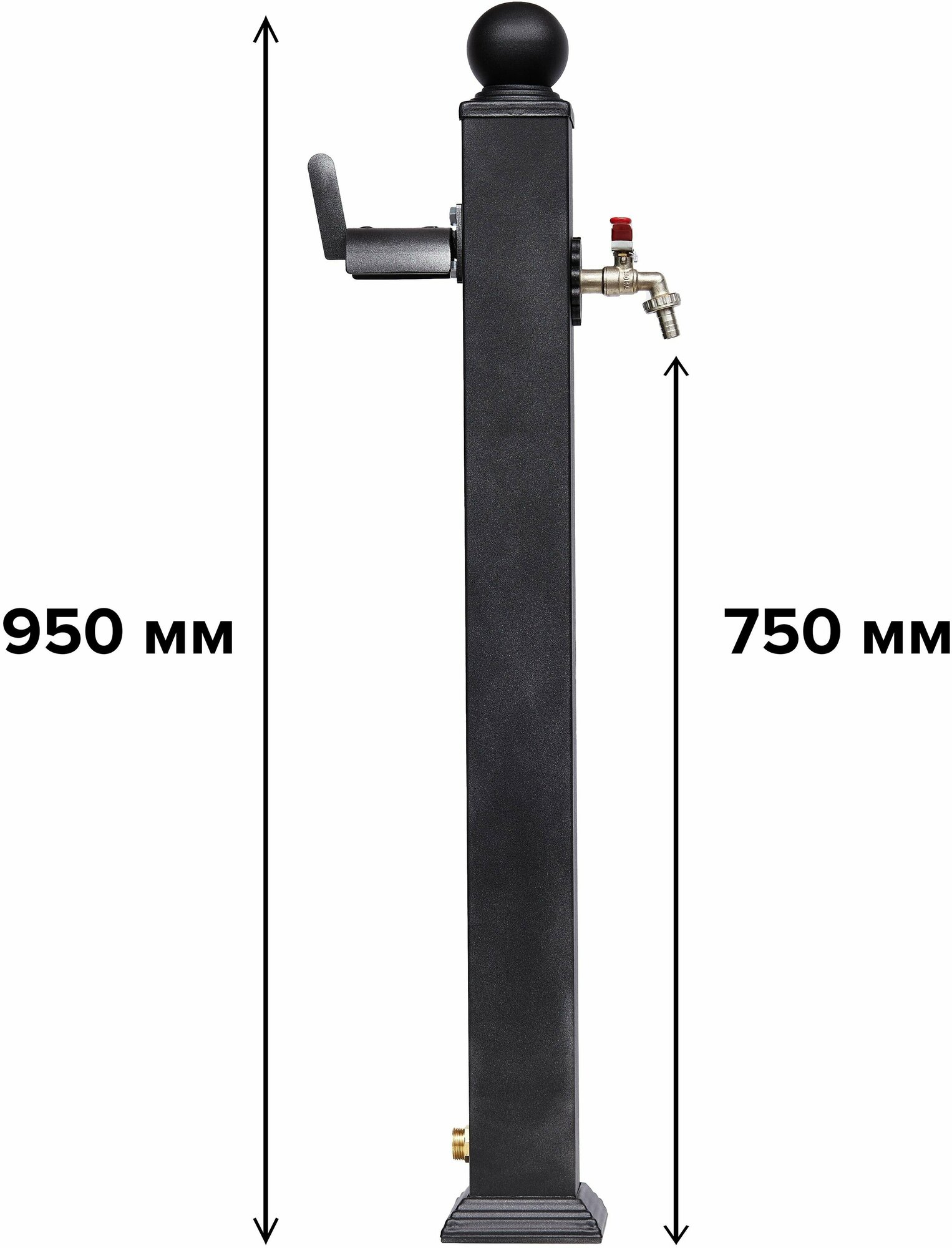 Садовая колонка для воды высотой 95 см, с двухшаровым краном. - фотография № 3