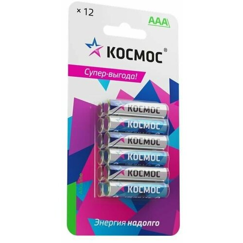 Элемент питания алкалиновый AAA/LR03 BP-12 (блист.12шт) космос KOCLR03BL12 элемент питания алкалиновый aaa lr03 18bl basic блист 18шт duracell б0014449