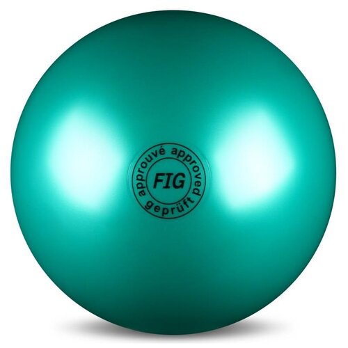 фото Мяч для художественной гимнастики mark19 силикон fig металлик 420 г ab2801 19 см зеленый indigo