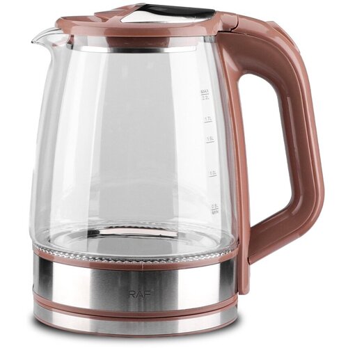Чайник электрический стеклянный RAF R-7842 22 Л коричневый с подсветкой 299900₽