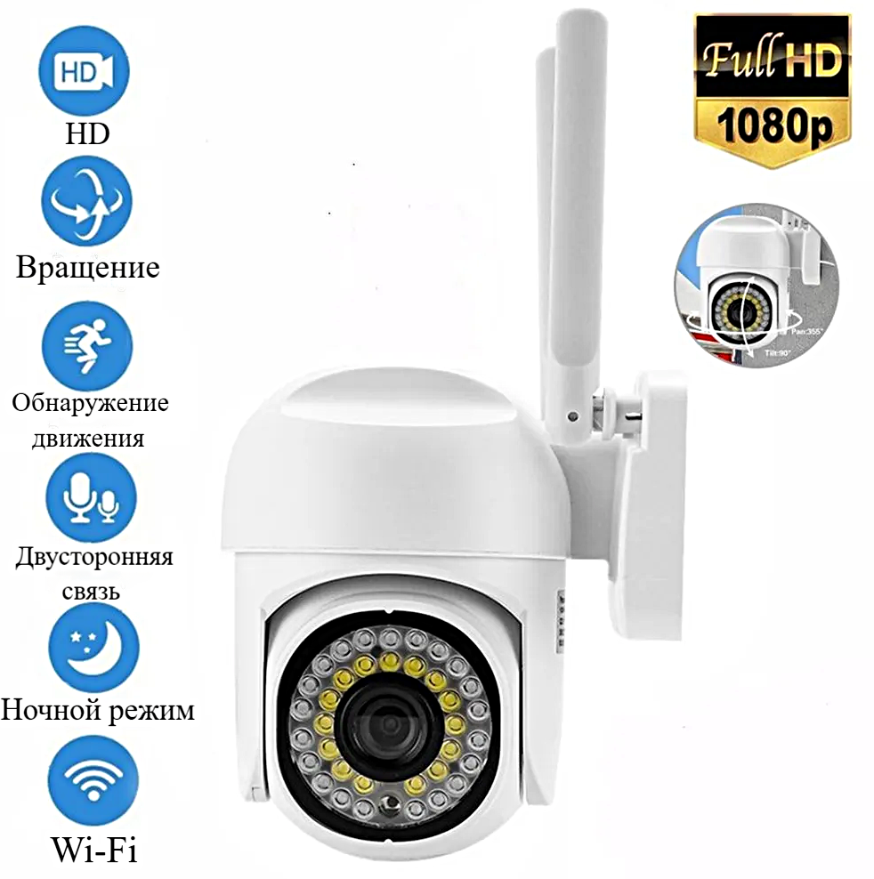 IP-камера видеонаблюдения WIFI, Уличная камера видеонаблюдения 1080p, Ночной режим, Встроенный микрофон, WinStreak