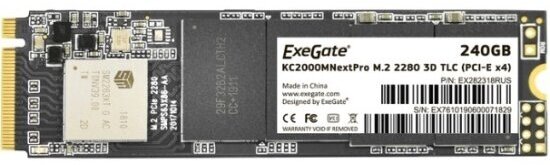 SSD диск Exegate KC2000MNextPro 240GB M.2 2280 3D TLC (PCI-E x4)
